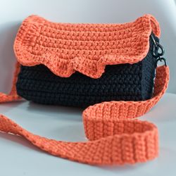 Crochet bag pattern, ruffle bag crochet video tutorial, DIY crocchet bag, crossbody bag pattern