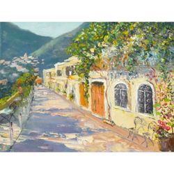 Italy Painting Landscape Original Art Impressionist Art Impasto Painting Summer Artwork 12"x16" by KseniaDeArtGallery