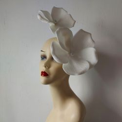 Branch pearl clematis wedding headdress, Kentucky Derby Hat, bridal fascinator, Church Hat, Flower Hair Clip