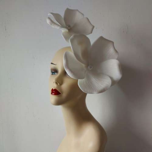 Branch pearl clematis wedding headdress, Kentucky Derby Hat, bridal fascinator, Church Hat, Flower Hair Clip