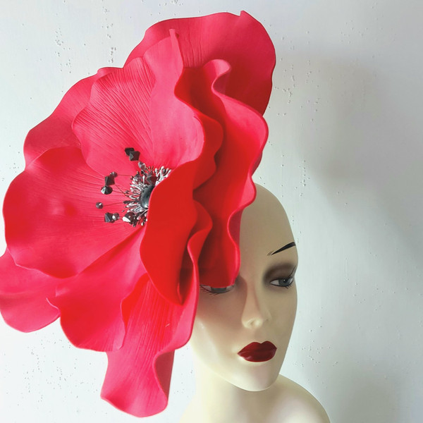 Large red flower Fascinator Kentucky Derby Hat.jpg