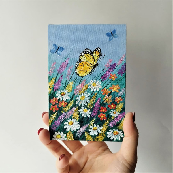 Butterfly-and-wildflowers-small-acrylic-painting-insect-artwork.jpg