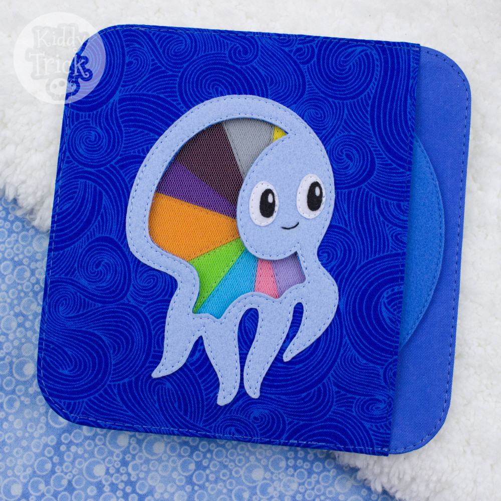 quiet book page with felt octopus