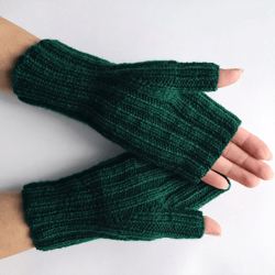 Cable knit arm warmers, Stretchy Fingerless Gloves, Dog walking gloves, Driving gloves
