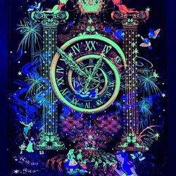 Blacklight tapestry "Time To Burn" Trippy poster Home decor Wall art Party festival decor Uv Wall Hanging Psychedelic