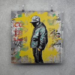 graffiti poster - downloadable and printable digital painting