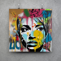 graffiti expressionism female- downloadable and printable digital painting
