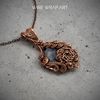 pendant necklace choker wirewrapart wire wrap art pure copper wire wrapped handmade wrapping jewelry woven weaved jewellery antique style 7th 22nd anniversary g