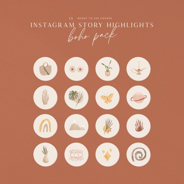 Instagram Story Highlights Cover / Boho Icons / Abstract - Inspire Uplift