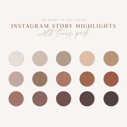instagram story highlights cover / earth tones highlights / solid covers / neutral icons