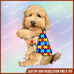 i love mom png, goldendoodle dog i love mom tattoo autism awareness gift, autism png, autism awareness png, autism day