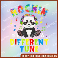 rockin' to a different tune png, rockin' to a different tune panda autism awareness, autism png, autism awareness png