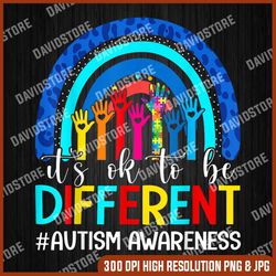 it's ok to be different png, it's ok to be different autism awareness leopard rainbow png, autism png, autism awareness