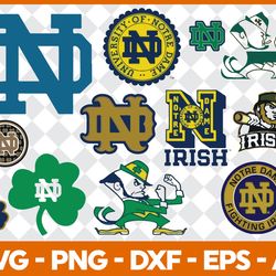 Notre Dame Fighting Irish Bundle Svg, Notre Dame Fighting Irish Svg, NCAA Svg, Sport Svg, Png Dxf Eps File