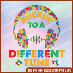 rockin' to a different tune png, autism png, autism awareness png, autism day png, autism sublimation, png, digital