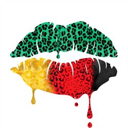 lips black history month png sublimation, africa lips png, lips leopard png