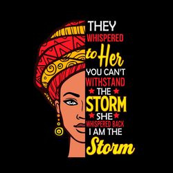 Black Queen Natural Afro African I Am The Storm SVG PNG