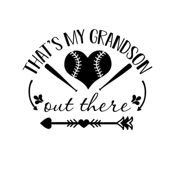 That's My Grandson Out There SVG, Heart Baseball SVG Silhoue | Inspire ...