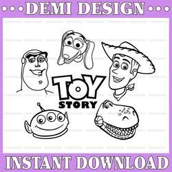 Toy story with 5 heads svg, png, dxf, Cartoon svg, Disney svg, png, dxf, cricut