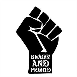 black and proud black hand fist silhouette svg