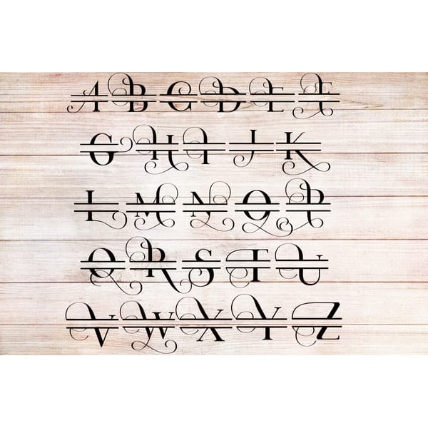 Split Script Letters Fancy Split letters SVG bundle, Fancy alphabets files, SVG f - Inspire ...