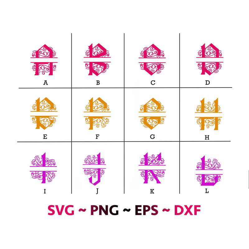 Fancy Split R Fancy Split letters SVG bundle, Fancy alphabets files, SVG f | Inspire ...