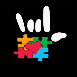 hand sign puzzle autism awareness svg png