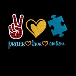 peace love autism svg, autism awareness day svg png