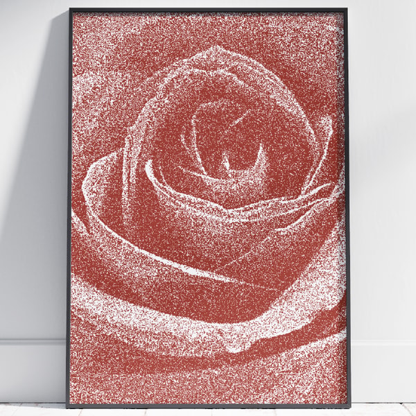 Vintage Rose Wall Art Rose Painting by Stainles - Inspire Uplift