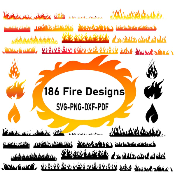 Fire Rays Svg Fire SVG Bundle, Fire ClipArt, Fire Svg Files, Fire Flames S | Inspire ...