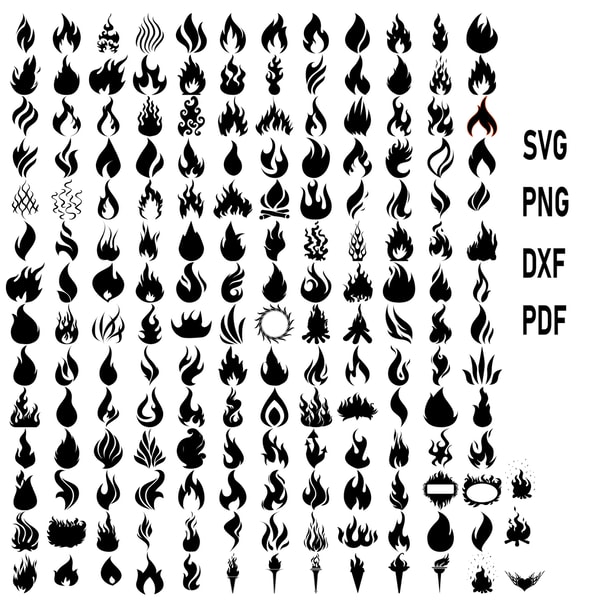 Basic Fire Svg Fire SVG Bundle, Fire ClipArt, Fire Svg Files, Fire Flames S | Inspire ...
