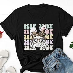 Hip Hop Easter Bunny With Glasses Shirts For Women, Cute Ladies Christian Easter Day Tshirt - T208