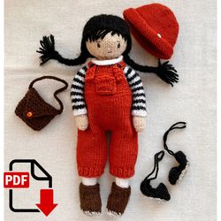 KAYA the doll Knitting pattern. English and Russian PDF.