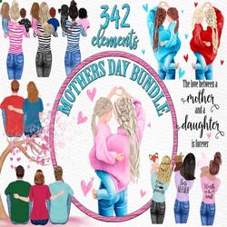 Mother and children clipart: "MOTHER'S DAY CLIPART" Bundle clipart Newborn clipart Super mom clipart Mom life clipart Su