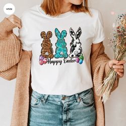 Happy Easter Day T-Shirt, Easter Bunny Crewneck Sweatshirt, Easter Gifts, Easter Day Graphic Tees, Gift for Her - T215