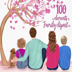 family clipart: "parents and kids" dad mom children family people siblings clipart watercolor people family mug designs