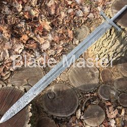 Hand Forged Damascus Steel Viking Sword - Custom Master Sword