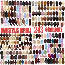 hairstyles bundle clipart: "hairstyles clipart bundle" family hairstyles female hairstyles custom hairstyle male hairsty