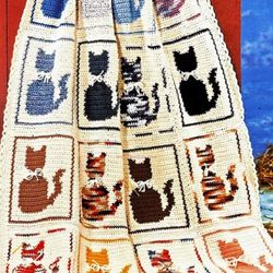 Vintage crochet pattern of an Afghan baby blanket, Incredibly beautiful Afghan. Afghan knitted baby blanket PDF