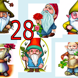 scrapbooking postcard set, pocket card - gnome gardener -1