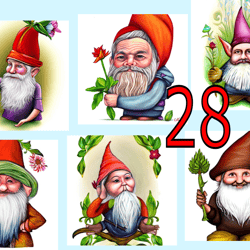 scrapbooking postcard set, pocket card - gnome gardener -2