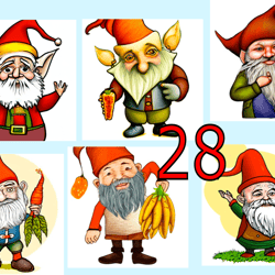 scrapbooking postcard set, pocket card - gnome gardener -5