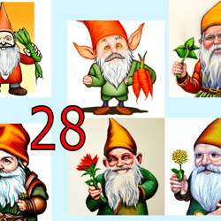 scrapbooking postcard set, pocket card - gnome gardener -6