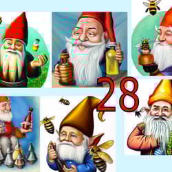 scrapbooking postcard set pocket card - gnome beekeeper -1