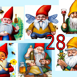 scrapbooking postcard set pocket card - gnome beekeeper -3