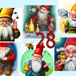 scrapbooking postcard set pocket card - gnome beekeeper -8