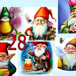scrapbooking postcard set pocket card - gnome beekeeper -9