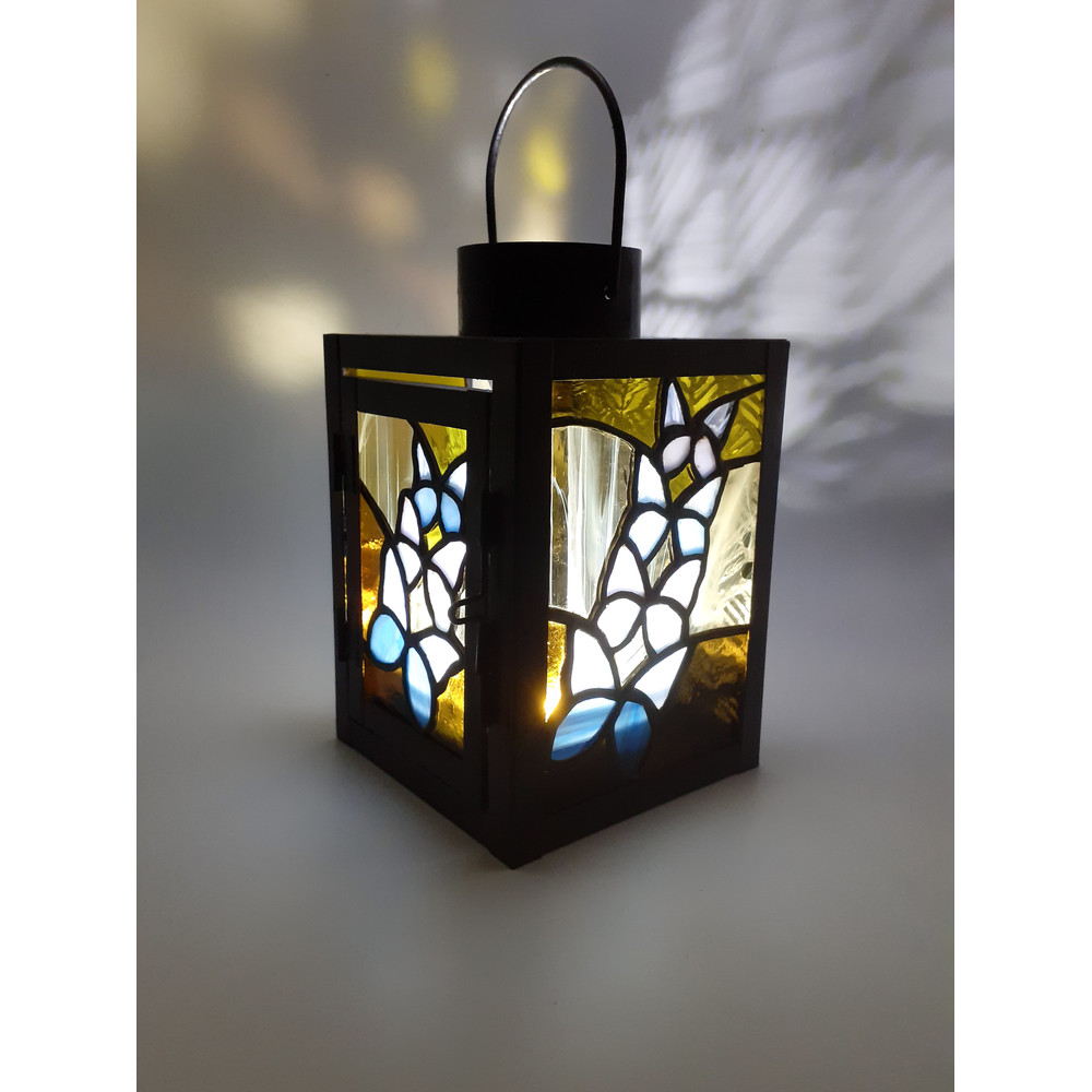 Stained Glass Lamp Butterfly Stained Glass Candle Holder Goth Decor Tealight Stained Glass Suncatcher Witchy Decor 3
