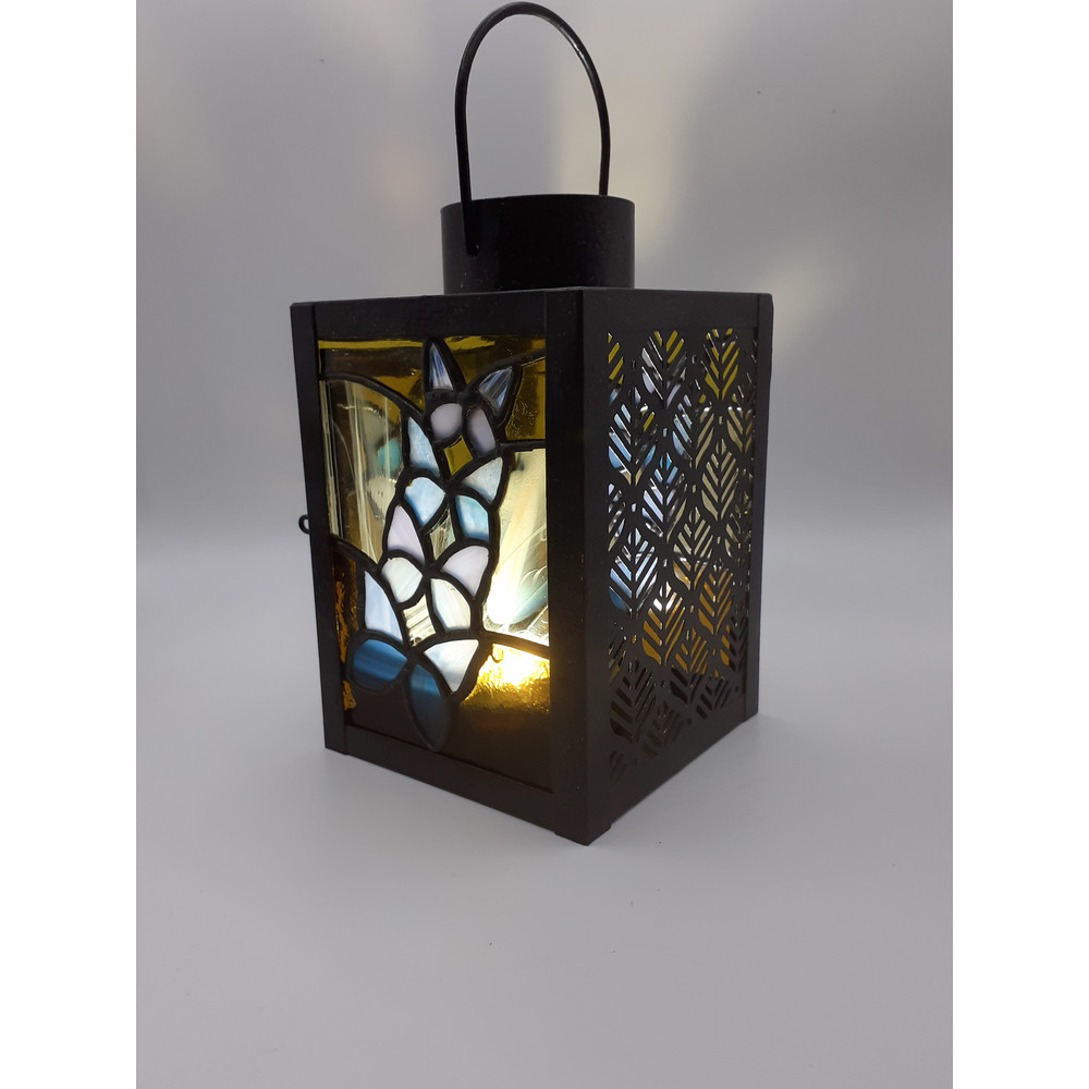 Stained Glass Lamp Butterfly Stained Glass Candle Holder Goth Decor Tealight Stained Glass Suncatcher Witchy Decor 4