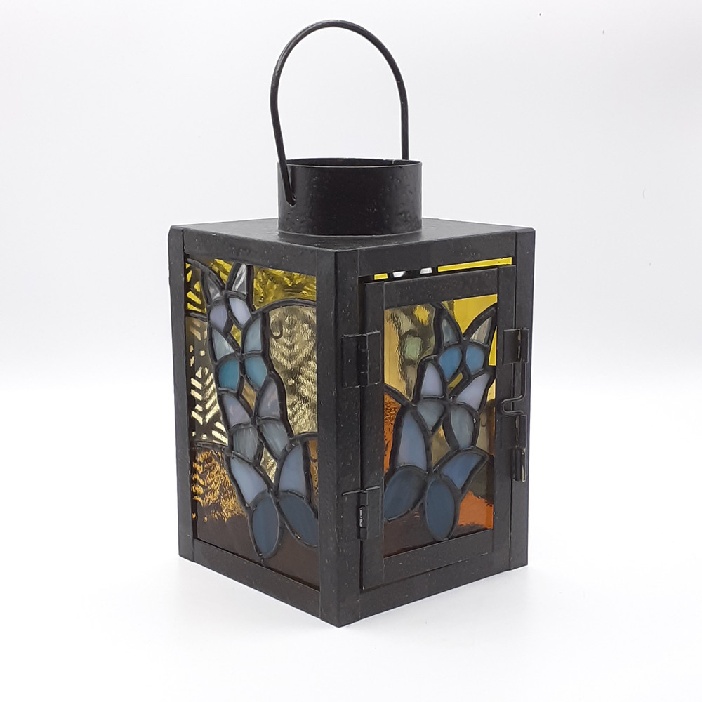 Stained Glass Lamp Butterfly Stained Glass Candle Holder Goth Decor Tealight Stained Glass Suncatcher Witchy Decor 6